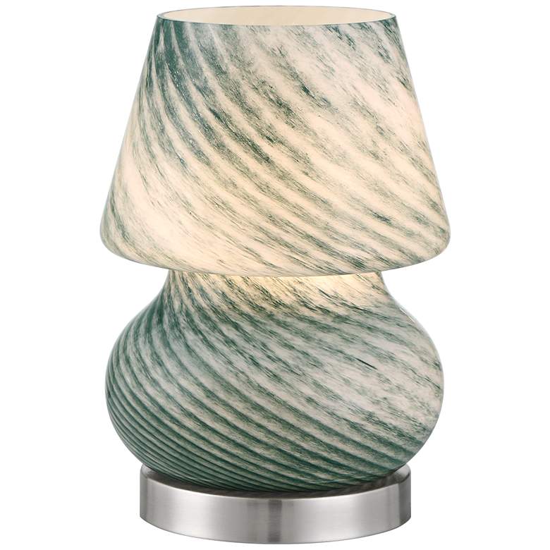 Image 2 360 Lighting Selberg 11" High Blue Stripe Glass Accent Lamp