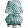 360 Lighting Selberg 11" High Blue Stripe Glass Accent Lamp
