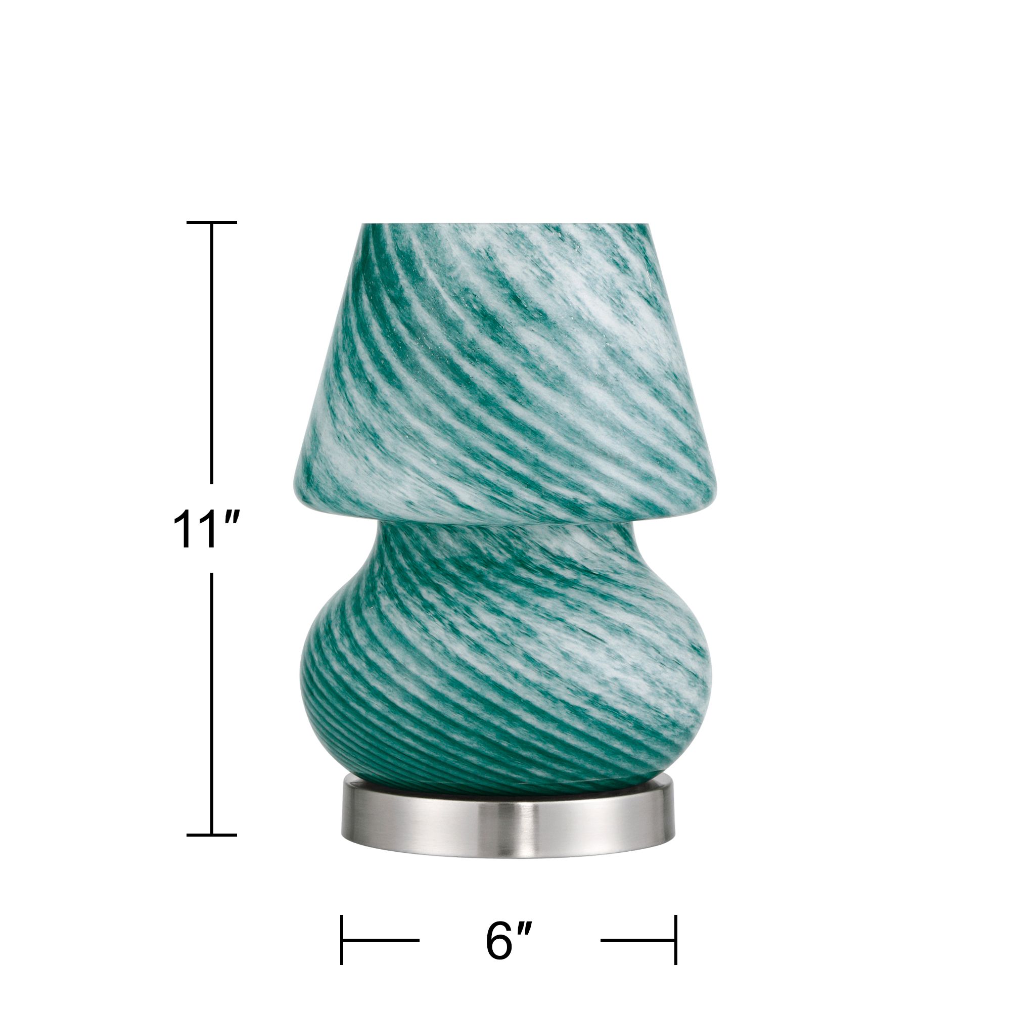 360 Lighting Selberg 11" High Blue Stripe Glass Accent Lamp