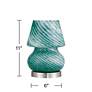 360 Lighting Selberg 11" High Blue Stripe Glass Accent Lamp