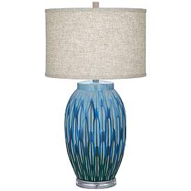 Image2 of 360 Lighting Selena 28 1/2" High Modern Blue Ceramic Table Lamp