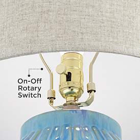 Image5 of 360 Lighting Selena 28 1/2" High Modern Blue Ceramic Table Lamp more views