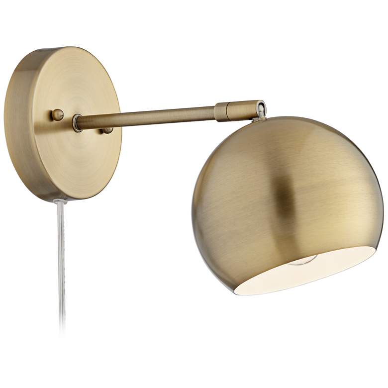 Image 6 360 Lighting Selena Brass Sphere Shade Plug-In LED Wall Lamps Set of 2 more views