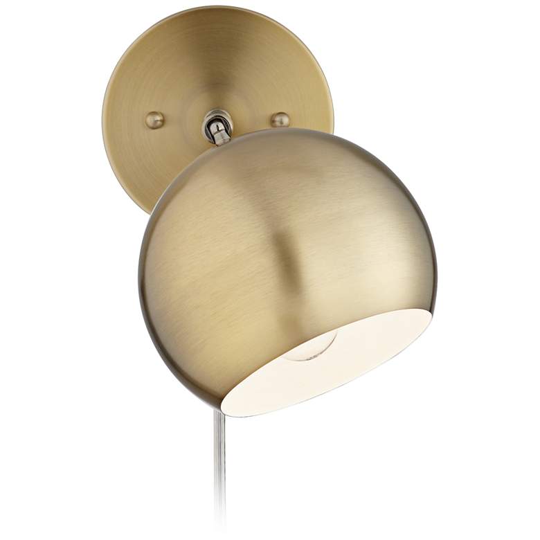 Image 7 360 Lighting Selena Brass Sphere Shade Plug-In LED Wall Lamps Set of 2 more views