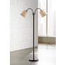 360 Lighting Seneca 56" High Bronze Twin Arm Gooseneck Floor Lamp in scene