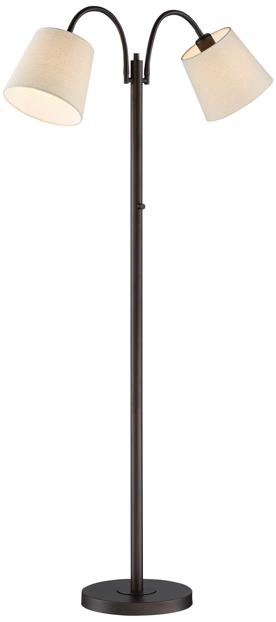 360 Lighting Seneca 56" High Bronze Twin Arm Gooseneck Floor Lamp in scene