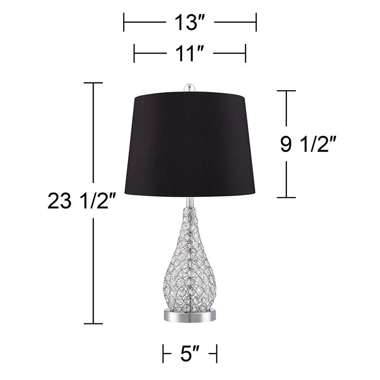Image 7 360 Lighting Sergio 23 1/2 inch Black and Chrome USB Table Lamps Set of 2 more views