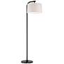 360 Lighting Serra 64" Black Chairside Arc Offset Arm Floor Lamp