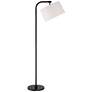 360 Lighting Serra 64" Black Chairside Arc Offset Arm Floor Lamp