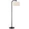 360 Lighting Serra 64" Dark Bronze Chairside Arc Offset Arm Floor Lamp