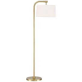Image3 of 360 Lighting Serra 64" Warm Gold Chairside Arc Offset Arm Floor Lamp