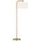360 Lighting Serra 64" Warm Gold Chairside Arc Offset Arm Floor Lamp