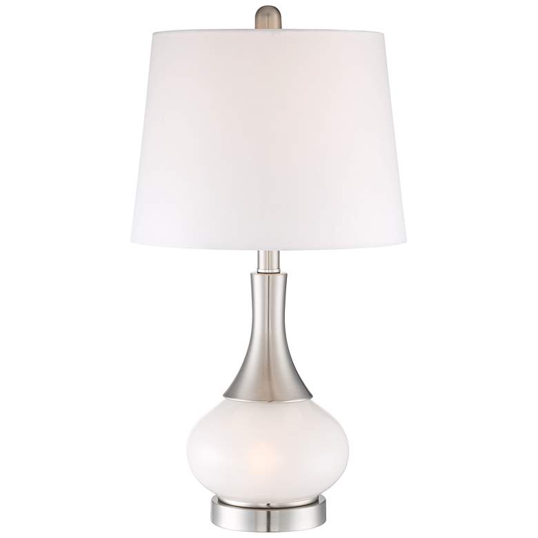 Image 2 360 Lighting Serrena White Glass Modern Night Light Table Lamp