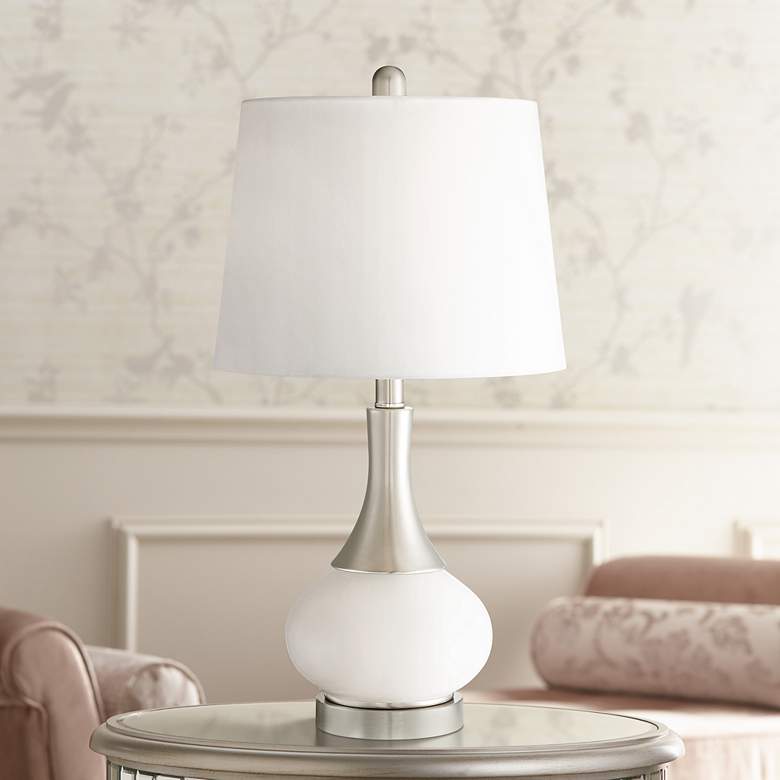 Image 1 360 Lighting Serrena White Glass Modern Night Light Table Lamp
