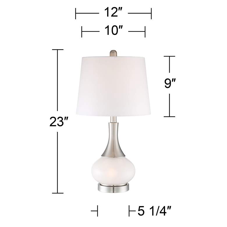Image 7 360 Lighting Serrena White Glass Modern Night Light Table Lamp more views