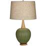 2_360 Lighting Sevilla 29" Modern Ribbed Gourd Green Ceramic Table Lamp
