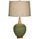 360 Lighting Sevilla 29" Modern Ribbed Gourd Green Ceramic Table Lamp