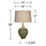 360 Lighting Sevilla 29" Modern Ribbed Gourd Green Ceramic Table Lamp