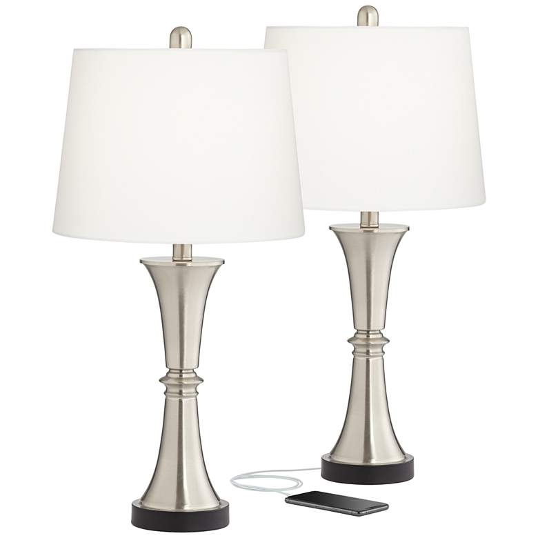 Image 3 360 Lighting Seymore 26" LED Modern USB Touch Table Lamps Set of 2