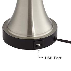 Image3 of 360 Lighting Seymore Blue Shade USB LED Touch Table Lamps Set of 2 more views
