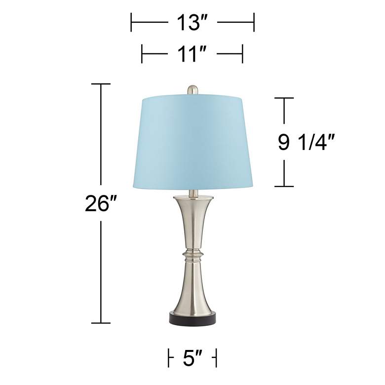 Image 7 360 Lighting Seymore Blue Shade USB LED Touch Table Lamps Set of 2 more views