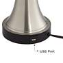 360 Lighting Seymore Burlap Linen USB LED Touch Table Lamps Set of 2