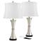 360 Lighting Seymore White Shade USB LED Touch Control Table Lamps Set of 2