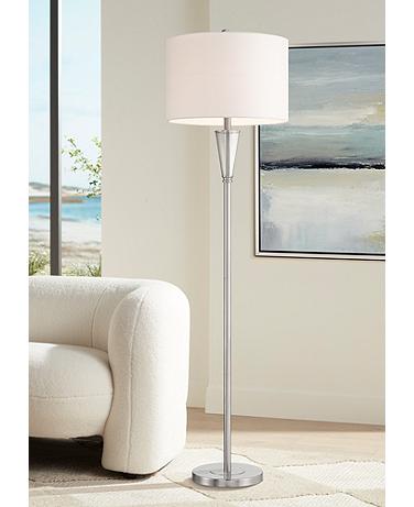 360 Lighting Shasta 62 1/2" High Glass and Brushed Nickel Floor Lamp