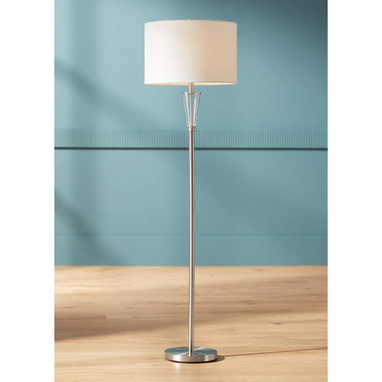 Image 7 360 Lighting Shasta 62 1/2" High Glass and Brushed Nickel Floor Lamp more views