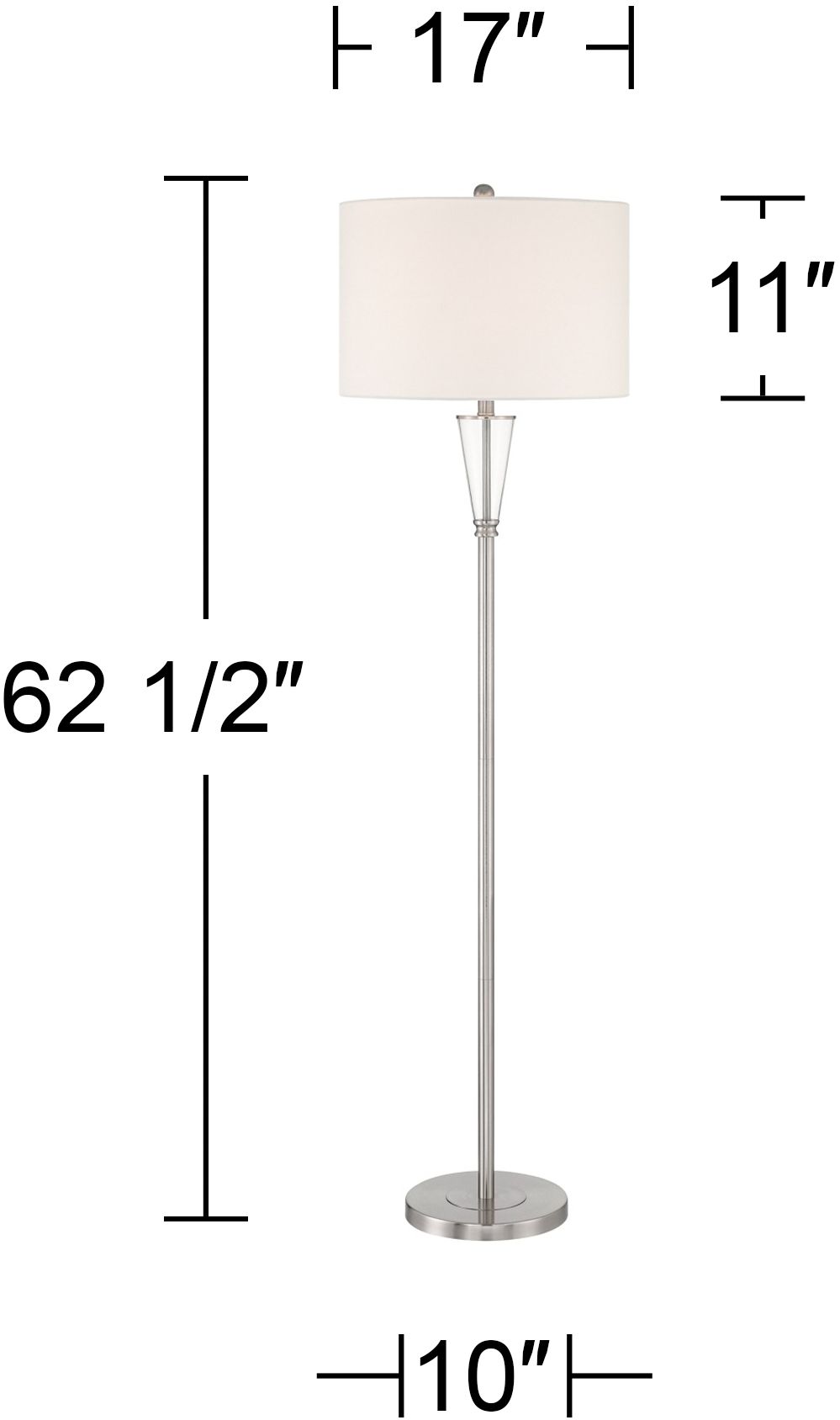 360 Lighting Shasta 62 1/2" High Glass and Brushed Nickel Floor Lamp