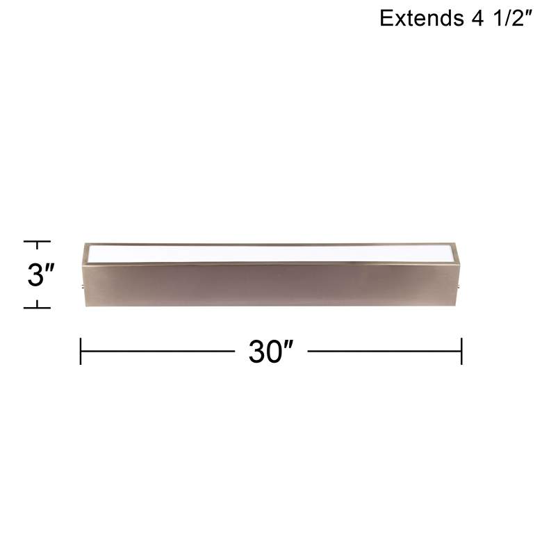 Image 4 360 Lighting Shield 30" Wide Brushed Nickel Vanity Bath Bar more views