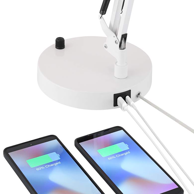 Image 4 360 Lighting Shoup Adjustable Height White Finish Architect USB Desk Lamp more views