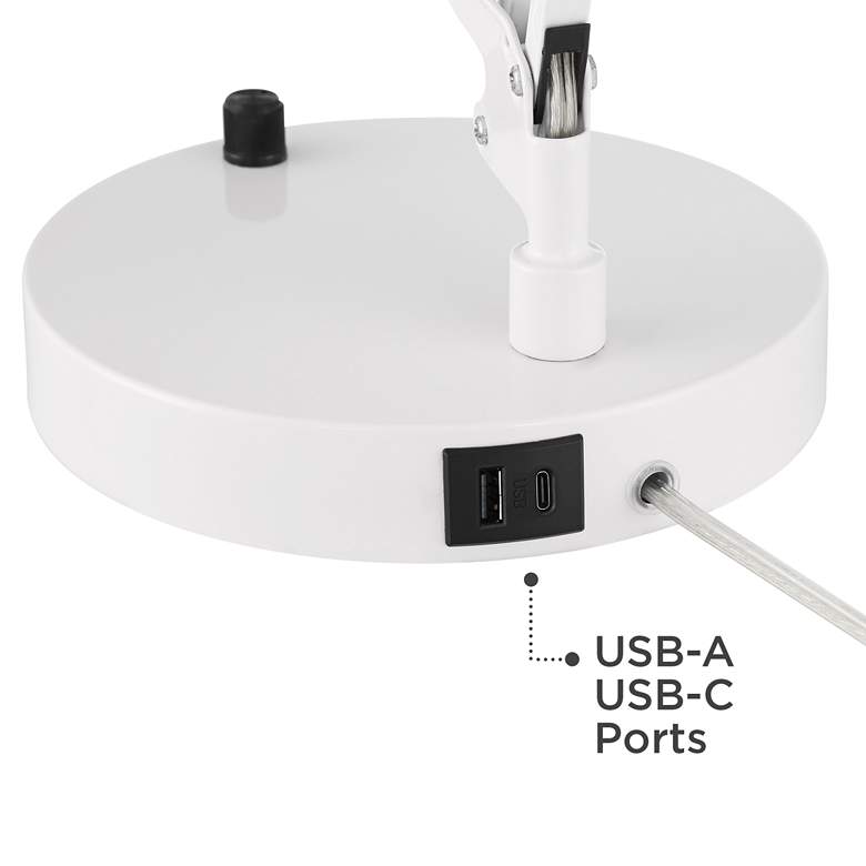 Image 5 360 Lighting Shoup Adjustable Height White Finish Architect USB Desk Lamp more views