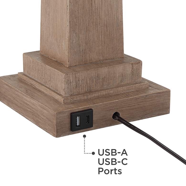 Image 5 360 Lighting Sienna 29 3/4" High Faux Wood USB Table Lamps Set of 2 more views