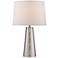360 Lighting Silver Leaf 25 3/4" Hammered Metal Cylinder Table Lamp