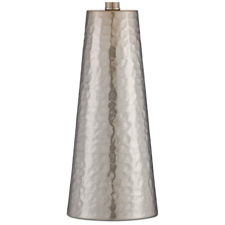 Image 4 360 Lighting Silver Leaf 25 3/4 inch Hammered Metal Cylinder Table Lamp more views