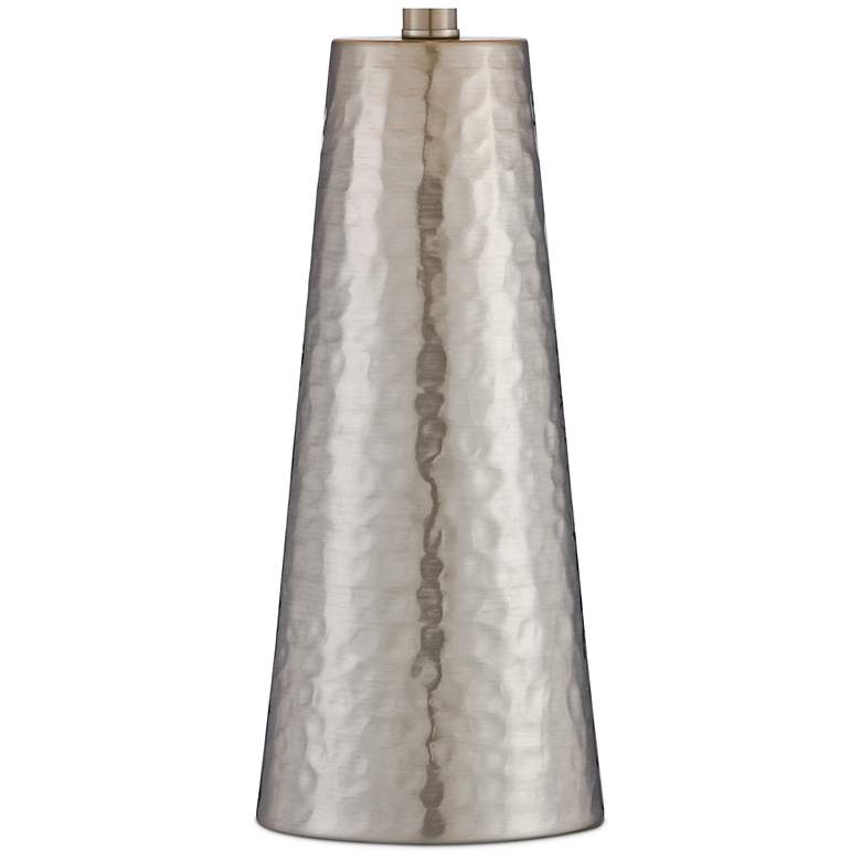 Image 4 360 Lighting Silver Leaf Hammered Metal Cylinder Table Lamps Set of 2 more views