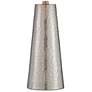 360 Lighting Silver Leaf Hammered Metal Cylinder Table Lamps Set of 2