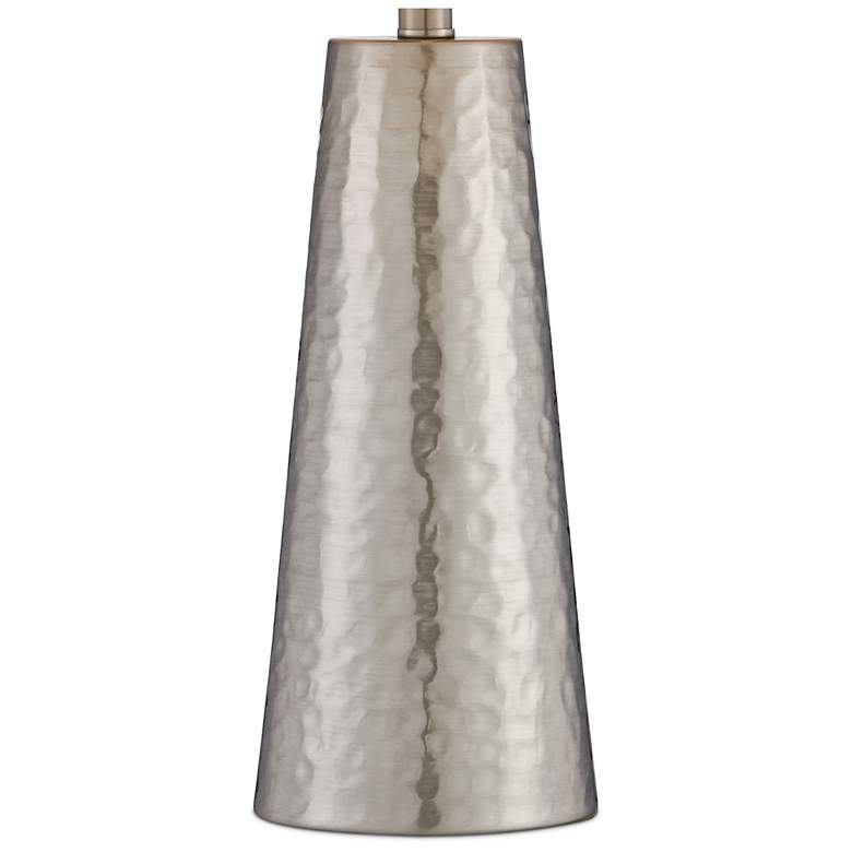 Image 7 360 Lighting Silver Leaf Hammered Metal Lamp with USB Workstation Base more views