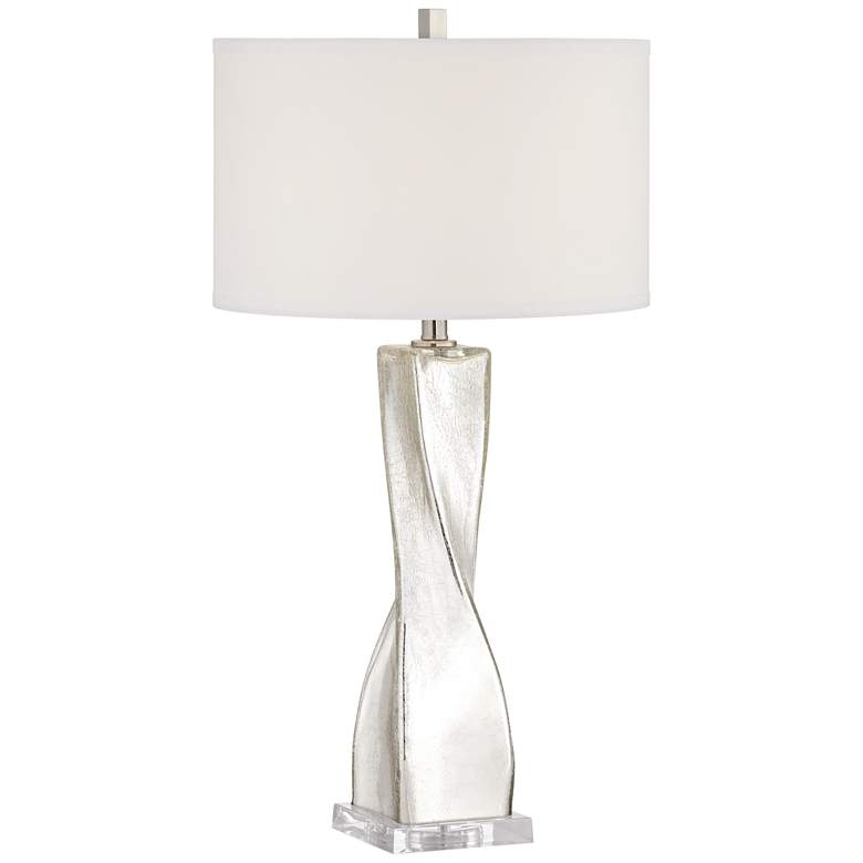 Image 2 360 Lighting Silver Twist 32 1/4" Crackle Mercury Glass Table Lamp