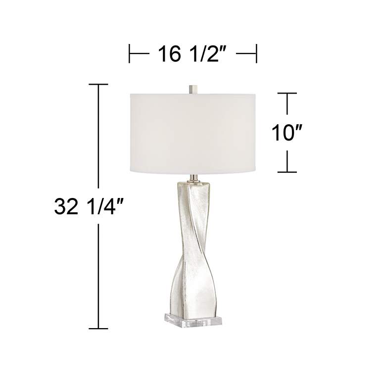 Image 7 360 Lighting Silver Twist 32 1/4" Crackle Mercury Glass Table Lamp more views