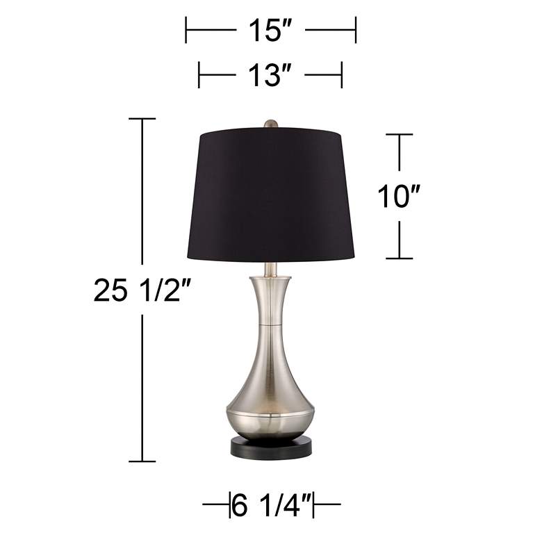 Image 5 360 Lighting Simon 25 1/2" Black and Nickel USB Table Lamps Set of 2 more views