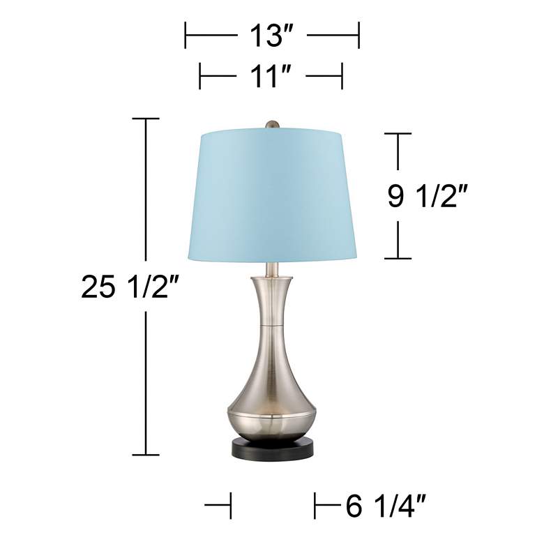 Image 5 360 Lighting Simon 25 1/2" Blue and Nickel USB Table Lamps Set of 2 more views