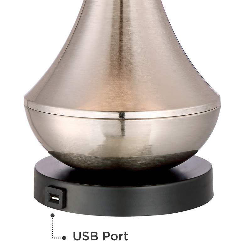 Image 5 360 Lighting Simon 25 1/2" Brushed Nickel USB Table Lamps Set of 2 more views