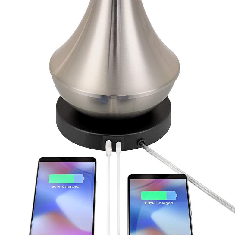 Image 5 360 Lighting Simon 25 1/2" Brushed Nickel USB Table Lamps Set of 2 more views