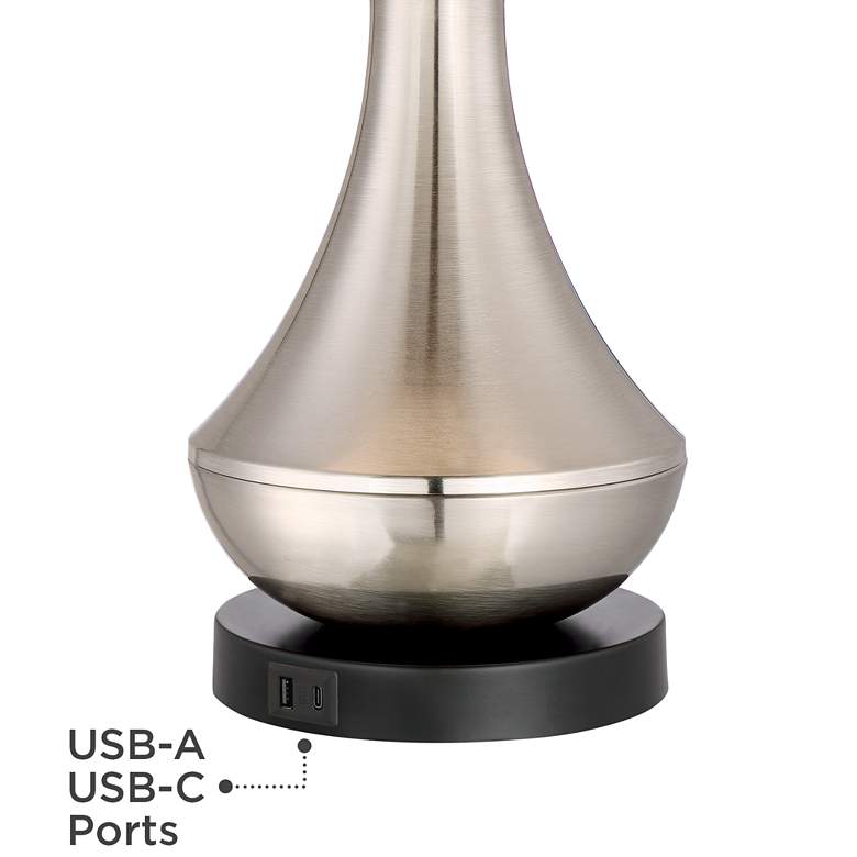 Image 6 360 Lighting Simon 25 1/2" Brushed Nickel USB Table Lamps Set of 2 more views