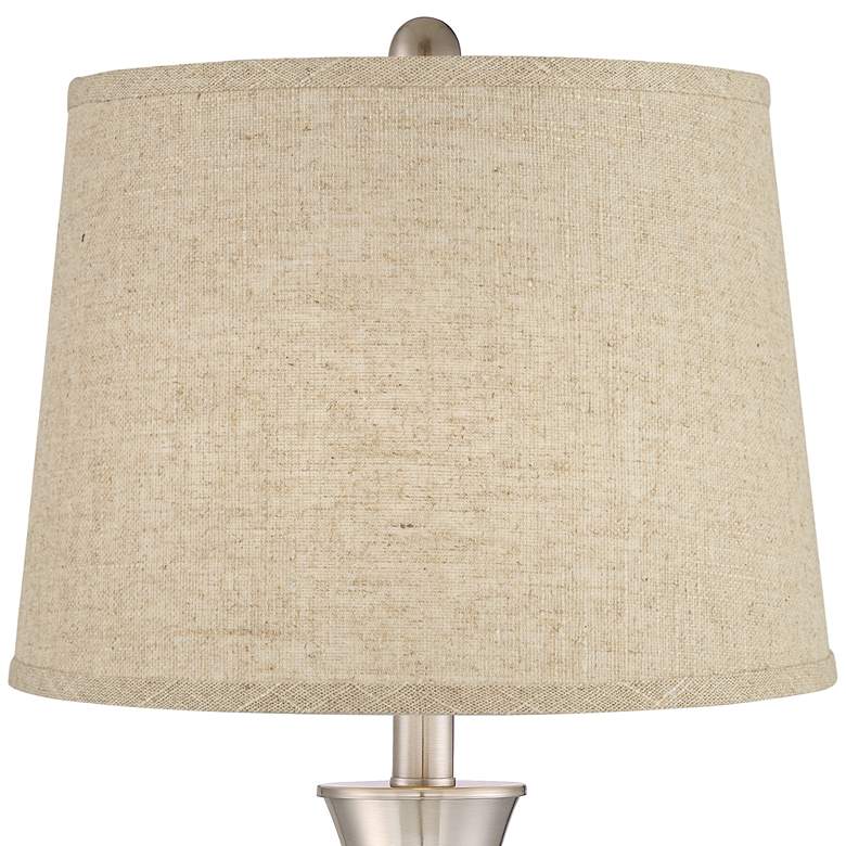 Image 2 360 Lighting Simon 25 1/2" Burlap and Nickel USB Table Lamps Set of 2 more views