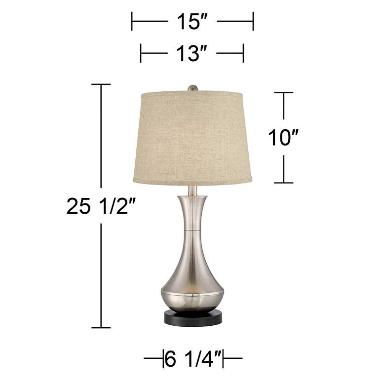 Image 5 360 Lighting Simon 25 1/2" Burlap and Nickel USB Table Lamps Set of 2 more views