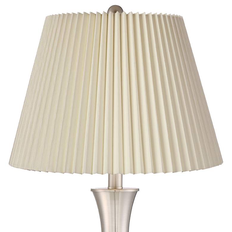 Image 2 360 Lighting Simon 25 1/2" Linen Pleat and Nickel USB Lamps Set of 2 more views