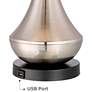 3_360 Lighting Simon 25 1/2" Linen Pleat and Nickel USB Lamps Set of 2 more views